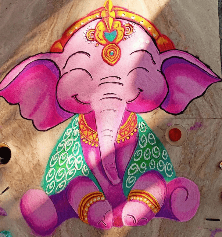 Ravishing Ganesh Ji Rangoli