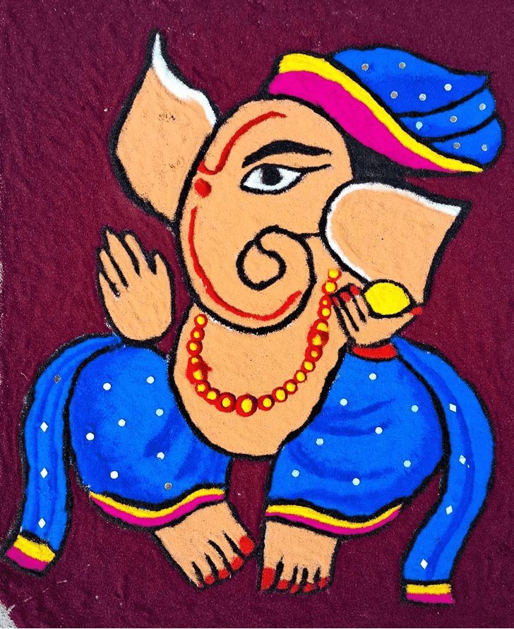 Splendid Ganesh Ji Rangoli