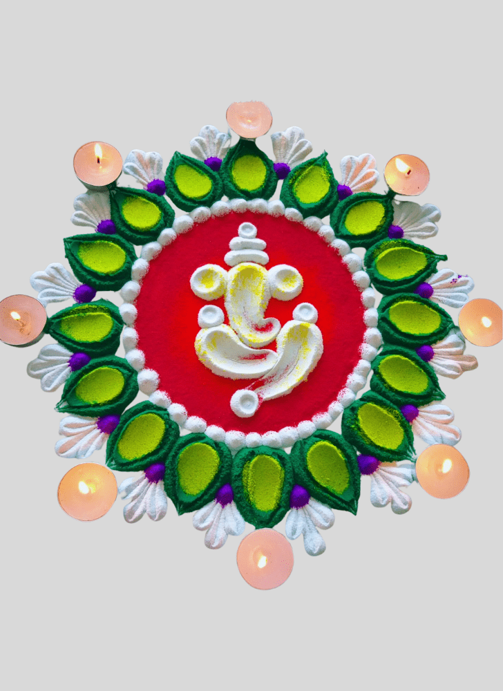 Adorable Ganesh Rangoli