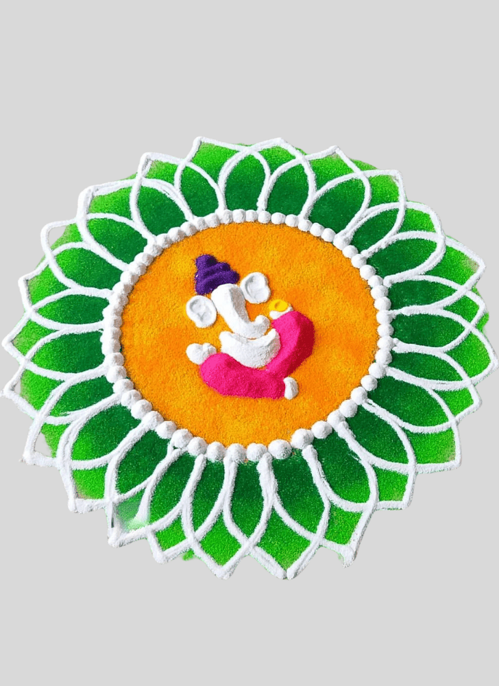 Bewitching Ganesh Rangoli