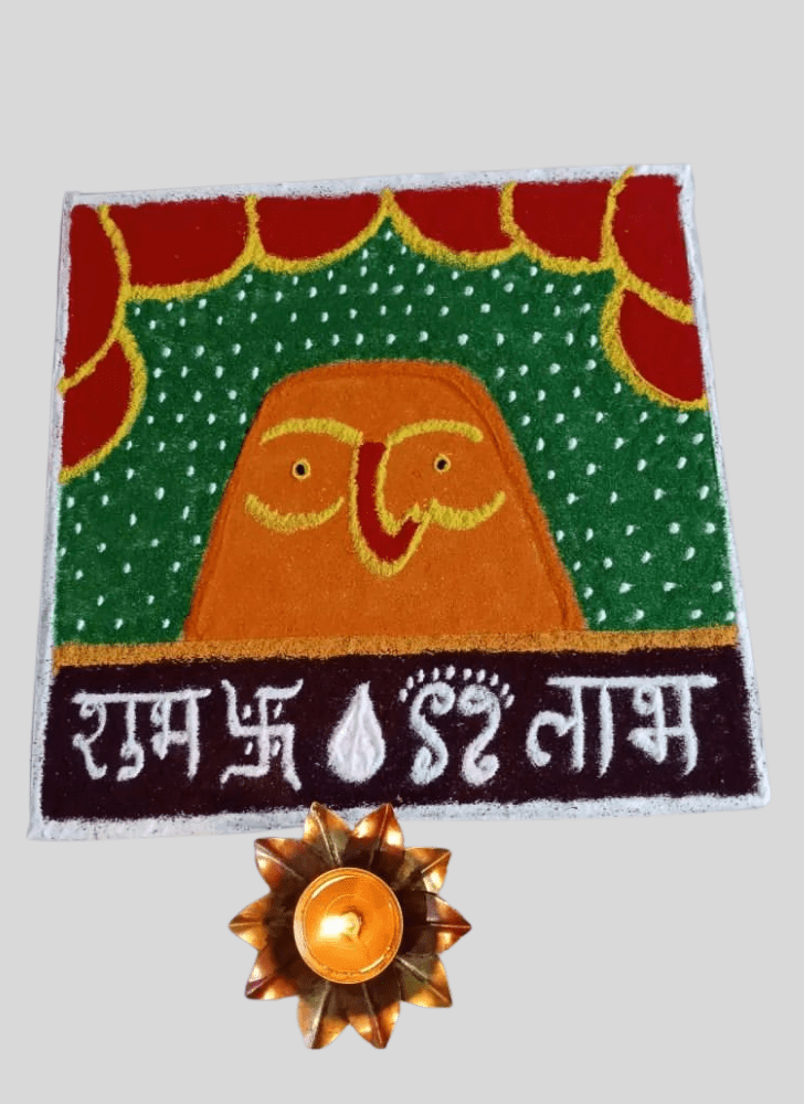 Comely Ganesh Rangoli