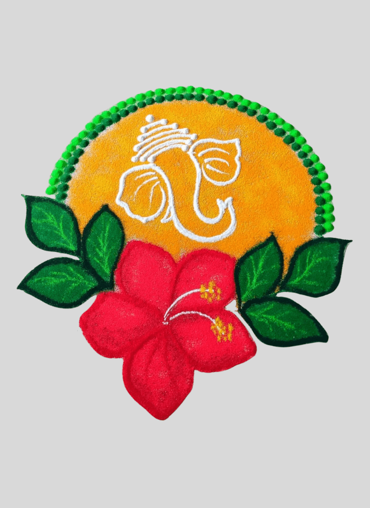 Delicate Ganesh Rangoli