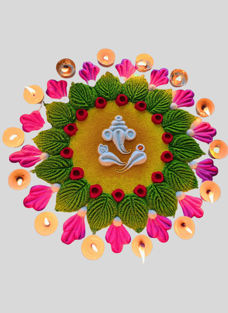 Elegant Ganesh Rangoli