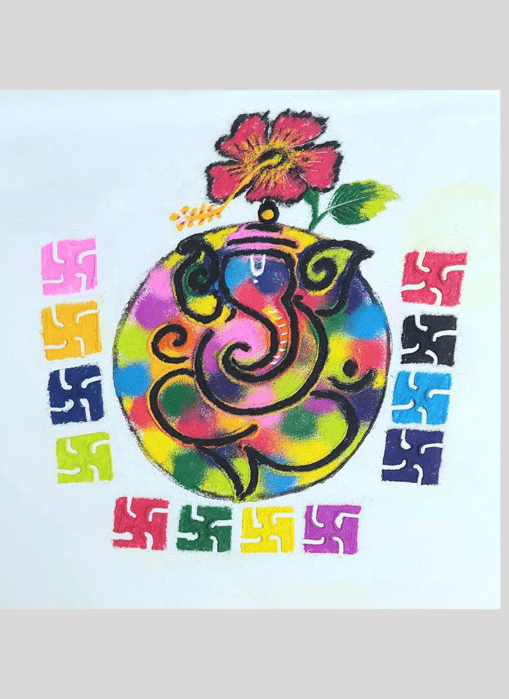 Enthralling Ganesh Rangoli