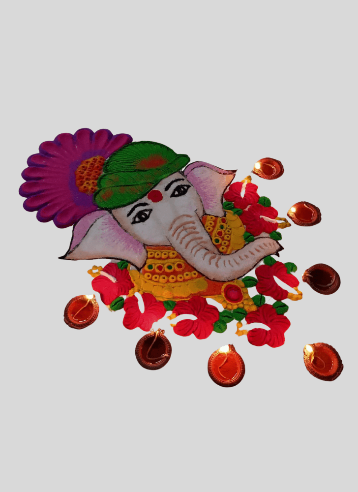 Fetching Ganesh Rangoli