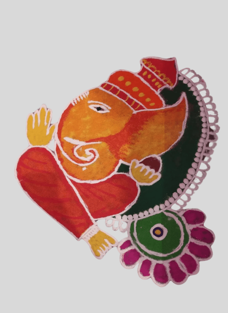 Good Looking Ganesh Rangoli