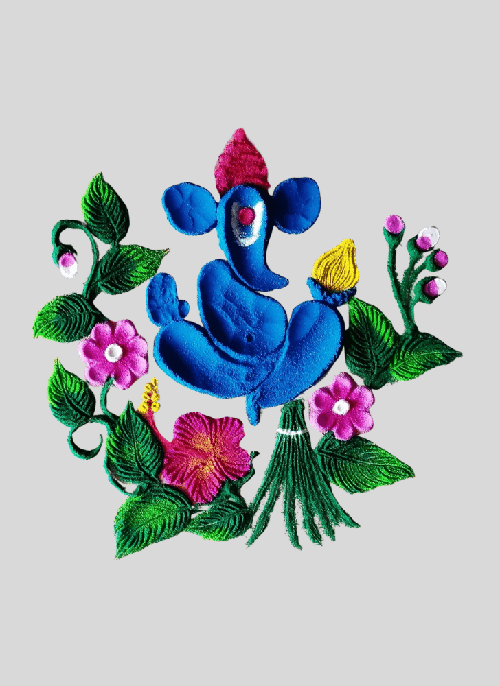 Wonderful Ganesh Rangoli Design