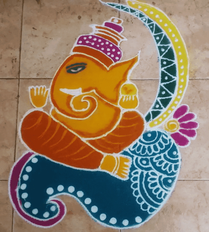 Dazzling Ganesha Rangoli