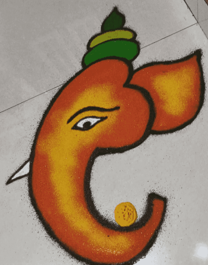 Delicate Ganesha Rangoli