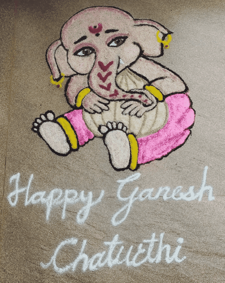 Delightful Ganesha Rangoli