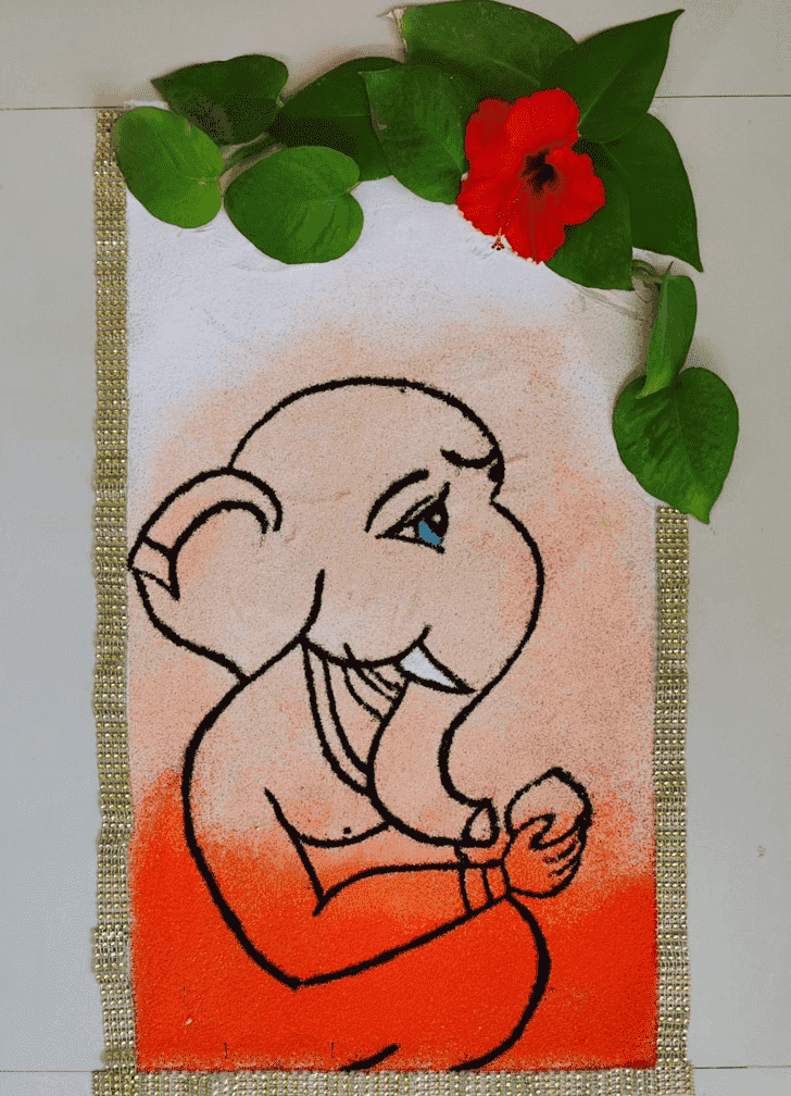 Elegant Ganesha Rangoli