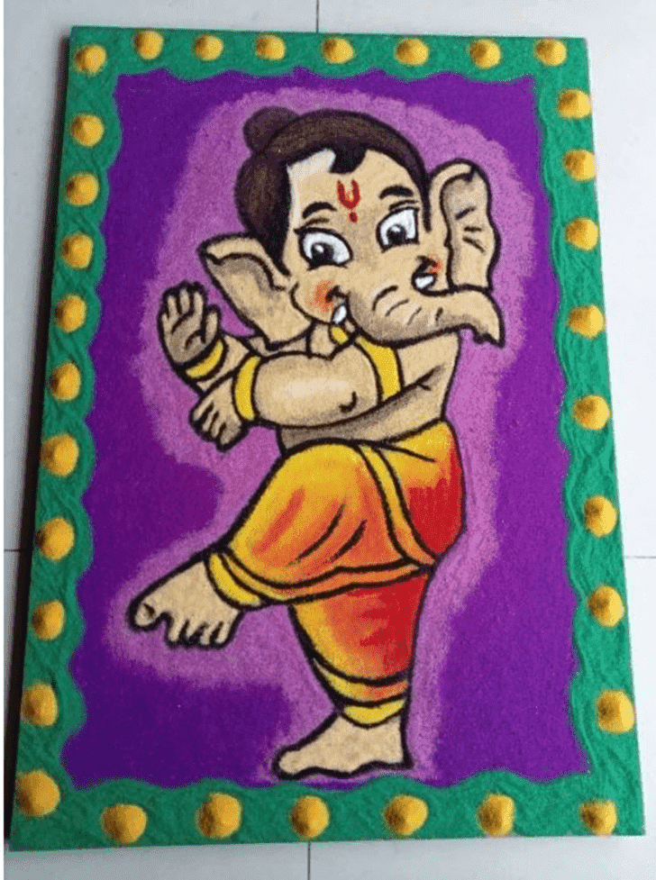 Excellent Ganesha Rangoli