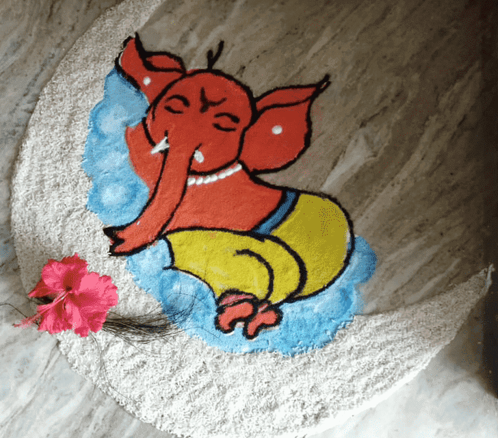 Exquisite Ganesha Rangoli