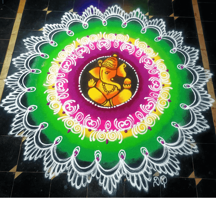 Fine Ganesha Rangoli