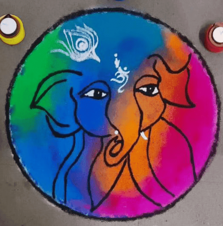 Good Looking Ganesha Rangoli