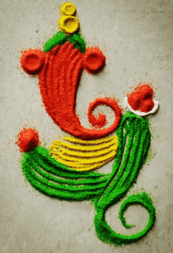 Graceful Ganesha Rangoli