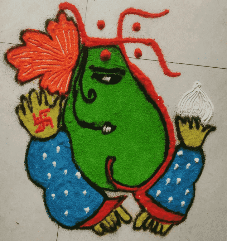 Inviting Ganesha Rangoli