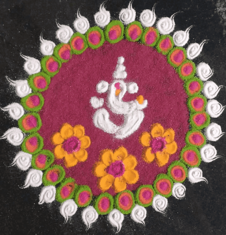 Magnificent Ganesha Rangoli