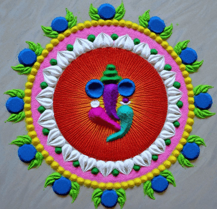 Radiant Ganesha Rangoli