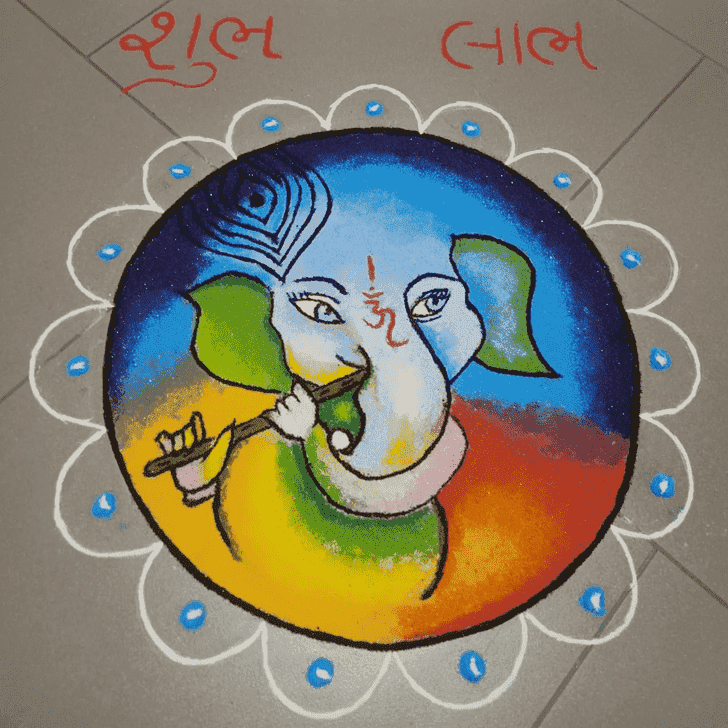 Ravishing Ganesha Rangoli