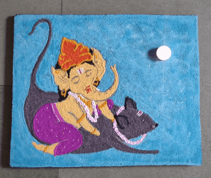 Resplendent Ganesha Rangoli