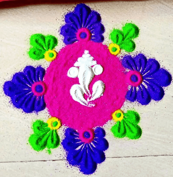 Superb Ganesha Rangoli