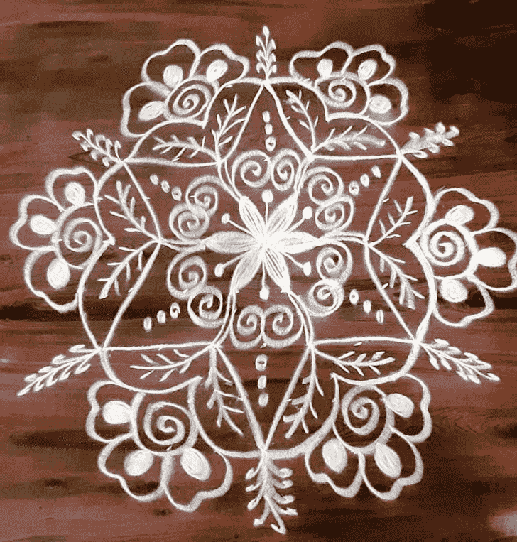 Delicate Ganga Dussehra Rangoli