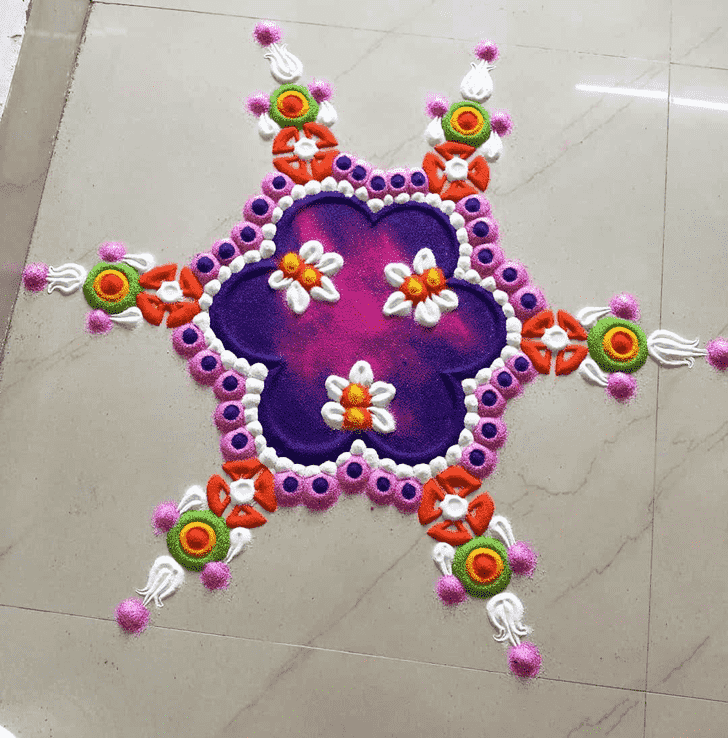 Lovely Ganga Dussehra Rangoli Design