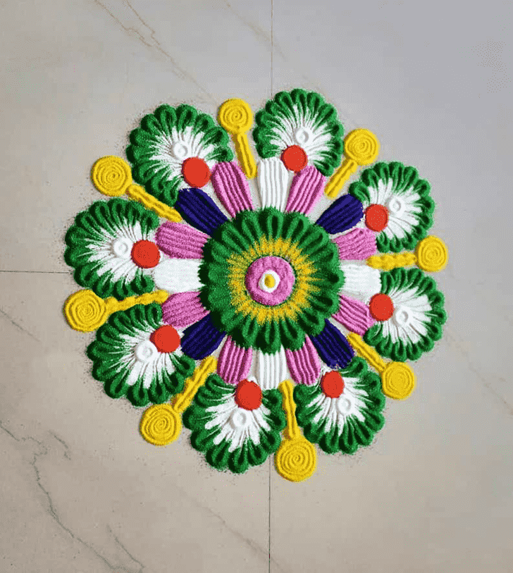 Stunning Ganga Dussehra Rangoli