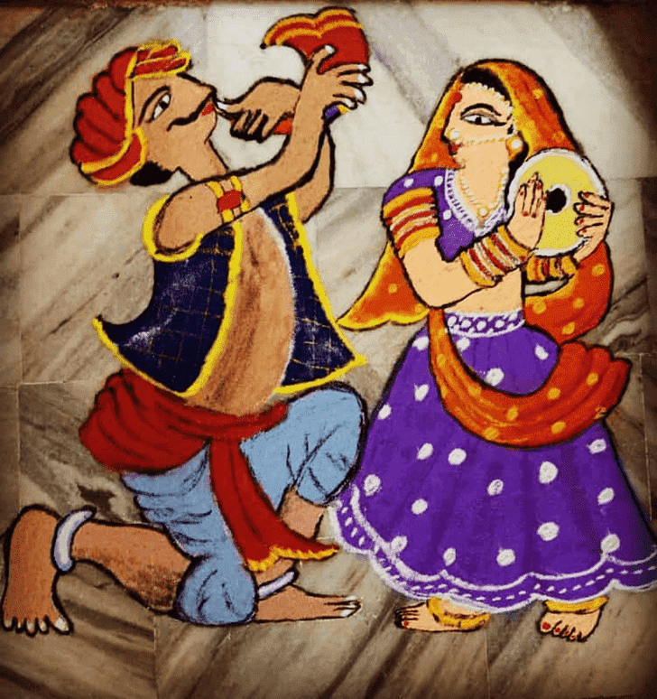 Charming Ganga Saptami Rangoli