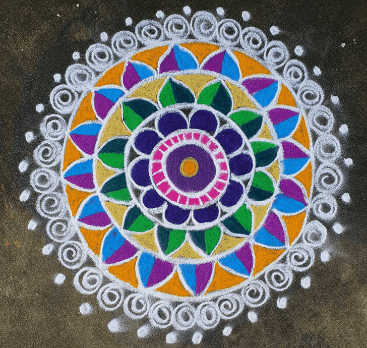 Dazzling Ganga Saptami Rangoli