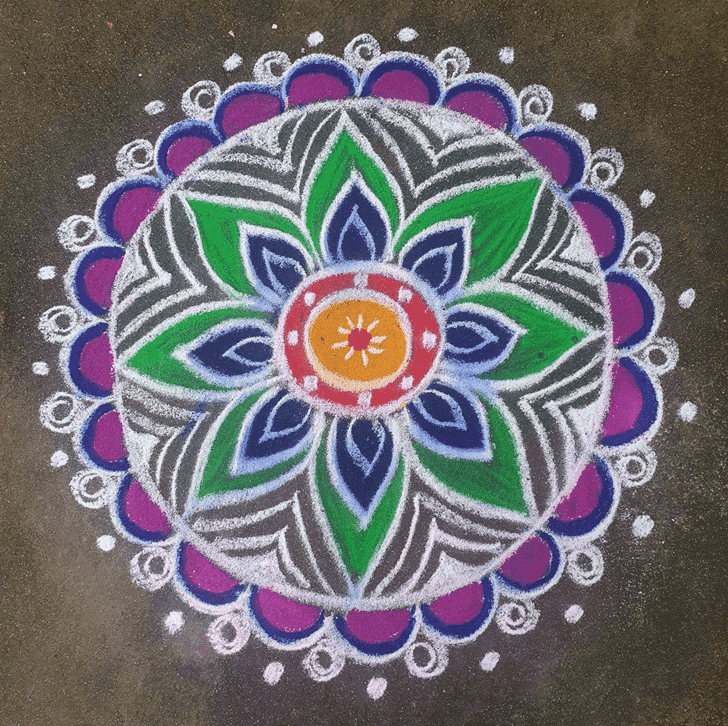 Delightful Ganga Saptami Rangoli