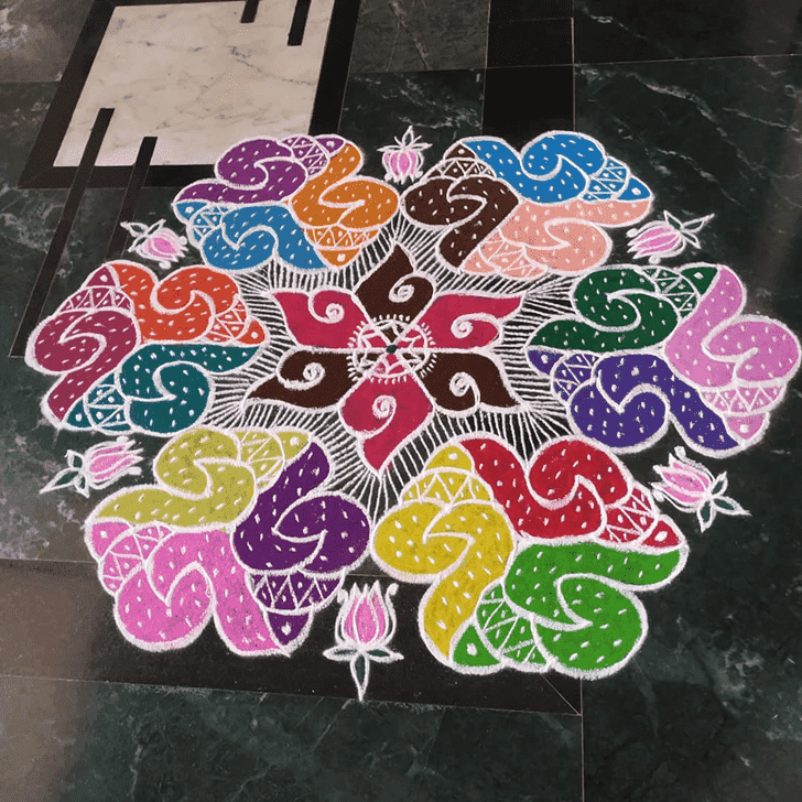 Fascinating Ganga Saptami Rangoli