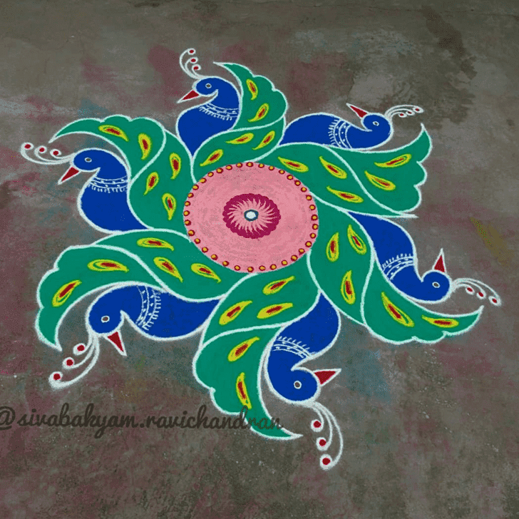 Fetching Ganga Saptami Rangoli