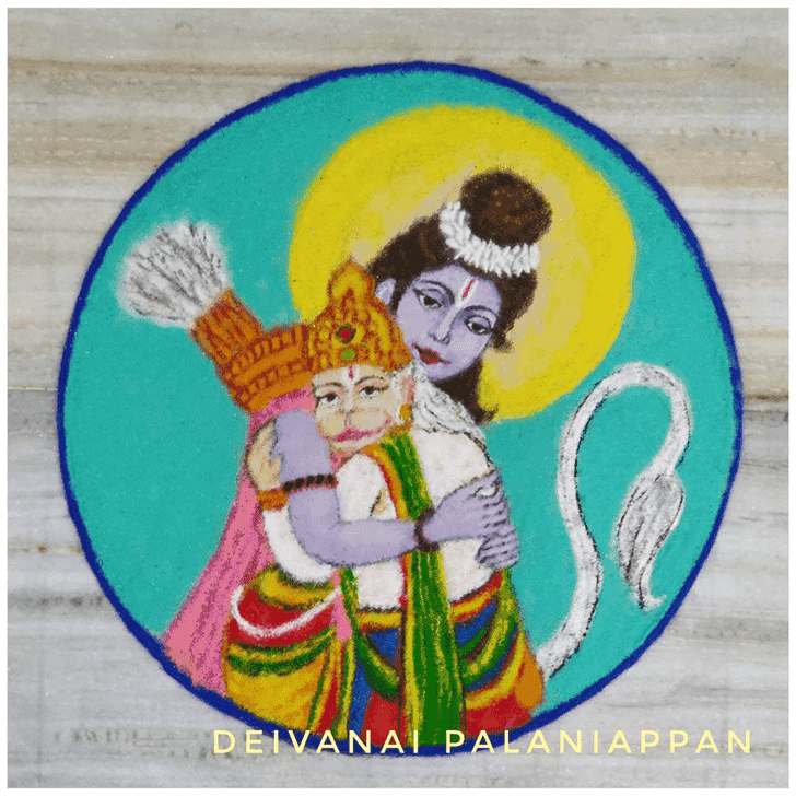 Gorgeous Ganga Saptami Rangoli