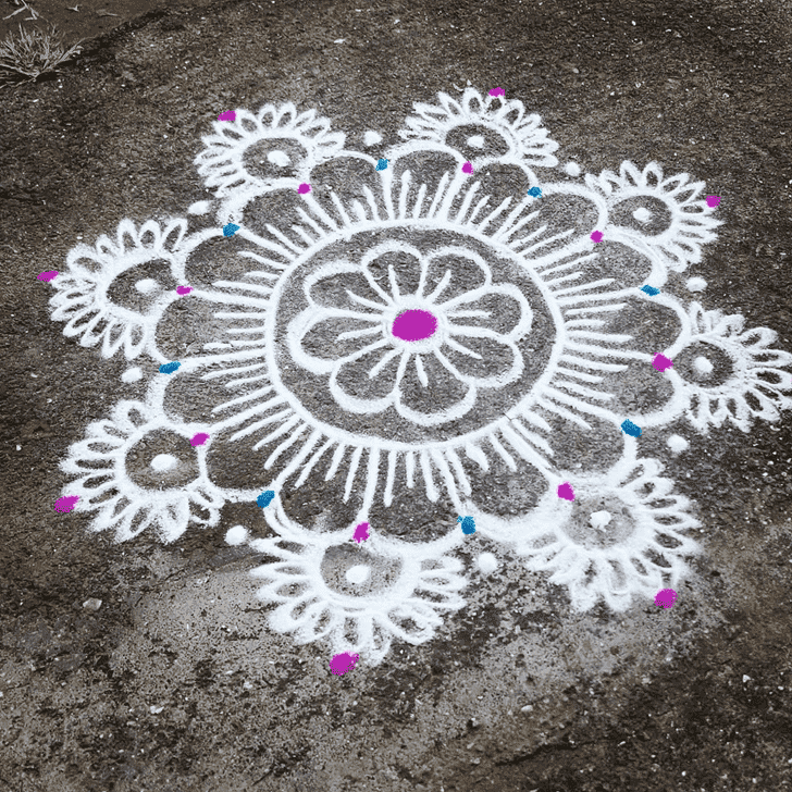 Inviting Ganga Saptami Rangoli