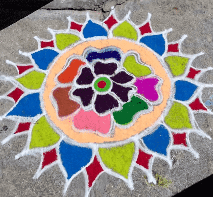 Ravishing Ganga Saptami Rangoli