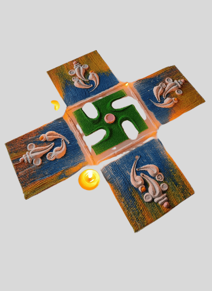 Amazing Ganpati Bappa Rangoli