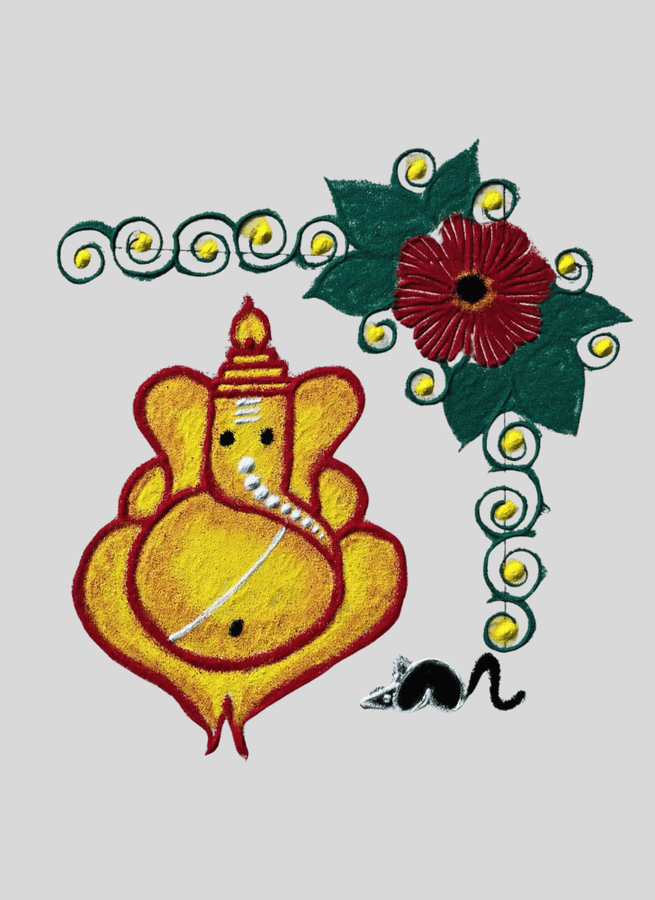 Alluring Ganpati Bappa Rangoli