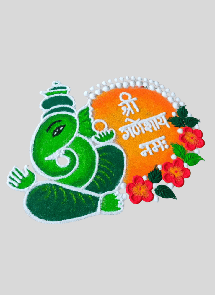 Beauteous Ganpati Bappa Rangoli