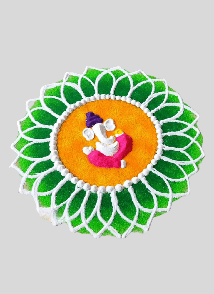 Classy Ganpati Bappa Rangoli