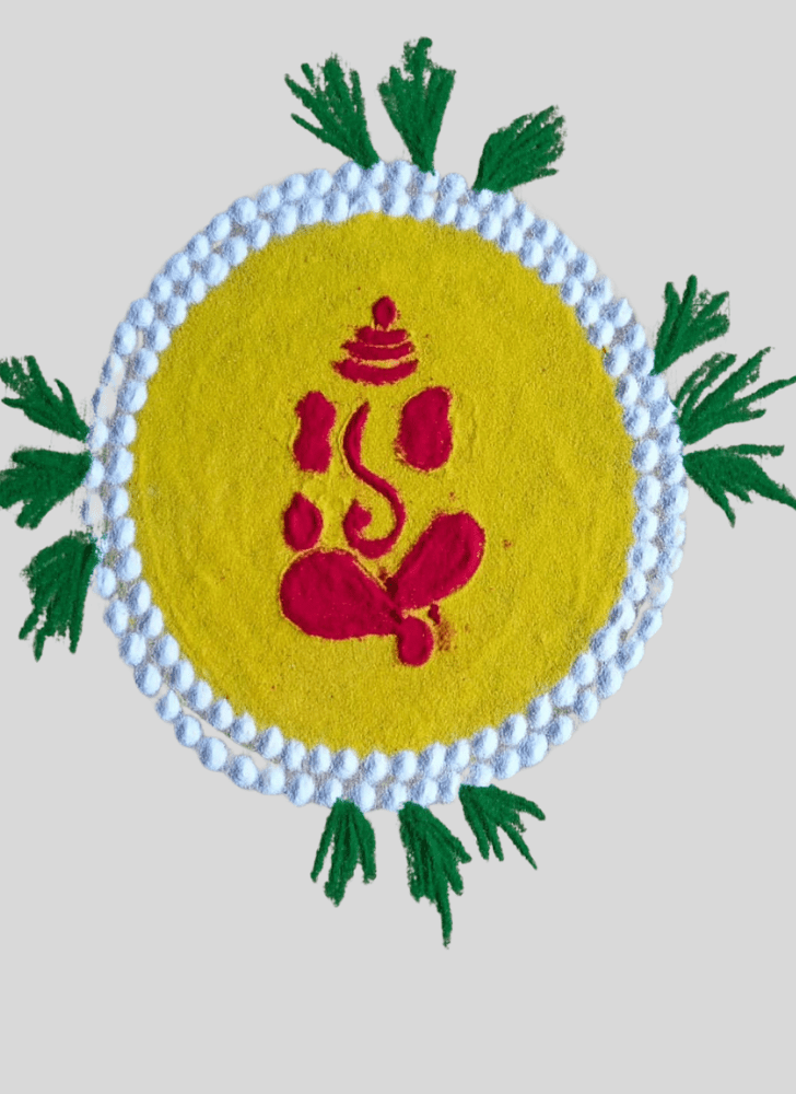 Comely Ganpati Bappa Rangoli