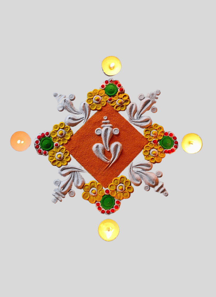 Enticing Ganpati Bappa Rangoli