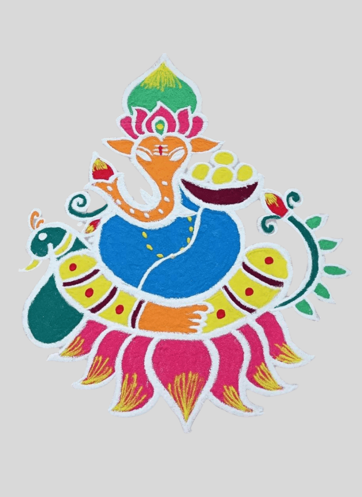 Gorgeous Ganpati Bappa Rangoli