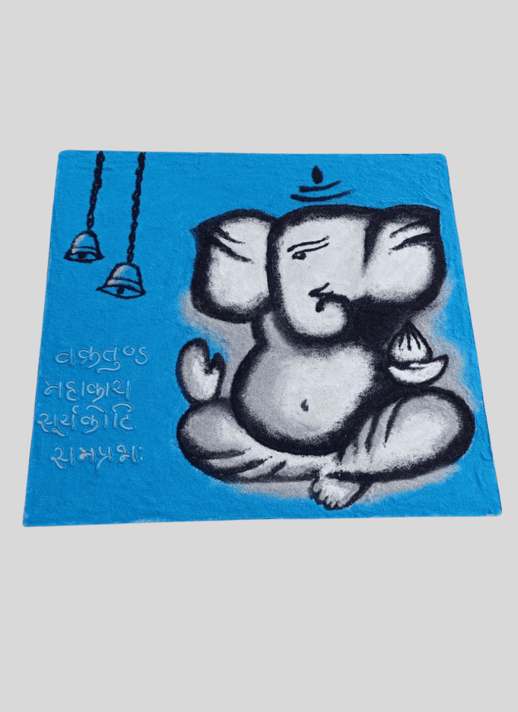 Magnificent Ganpati Bappa Rangoli