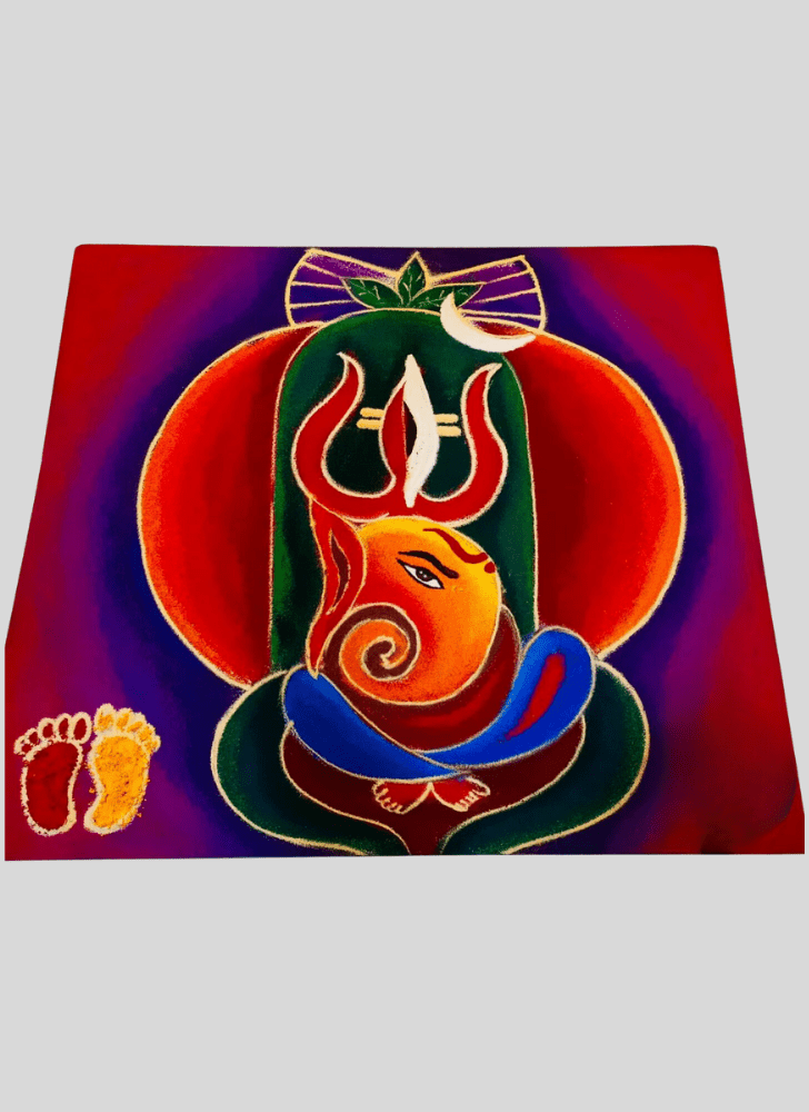 Marvelous Ganpati Bappa Rangoli