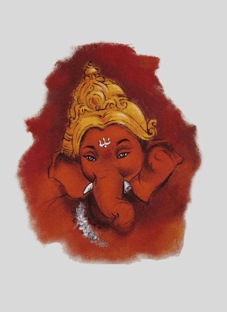 Mesmeric Ganpati Bappa Rangoli