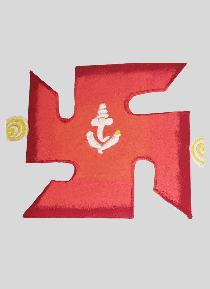 Pleasing Ganpati Bappa Rangoli