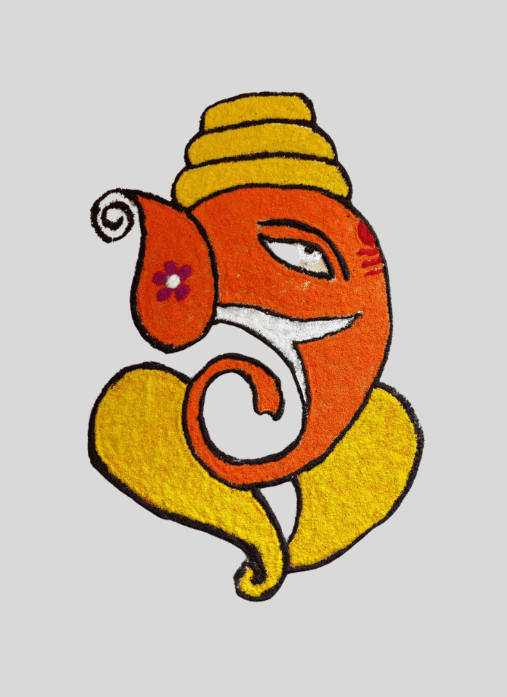 Pretty Ganpati Bappa Rangoli