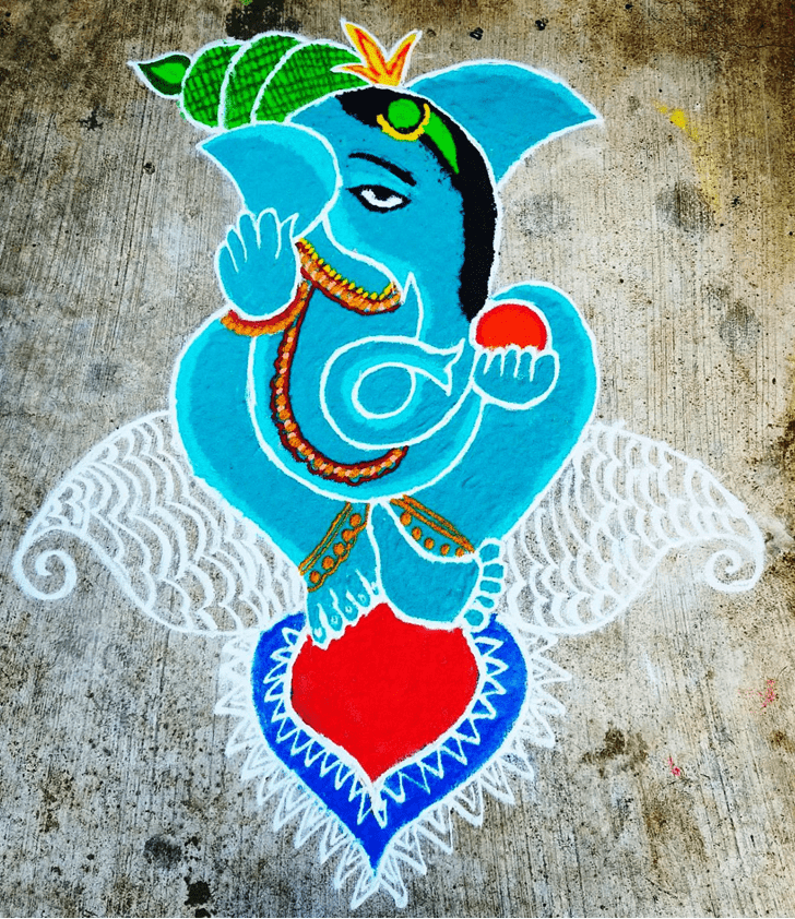 Elegant Ganpati Rangoli